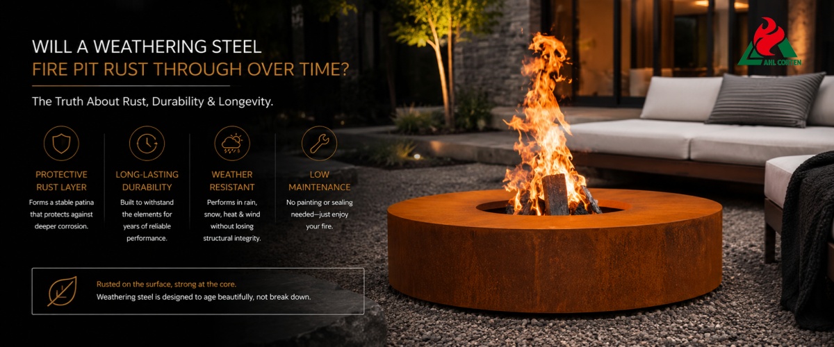 corten steel fire pit